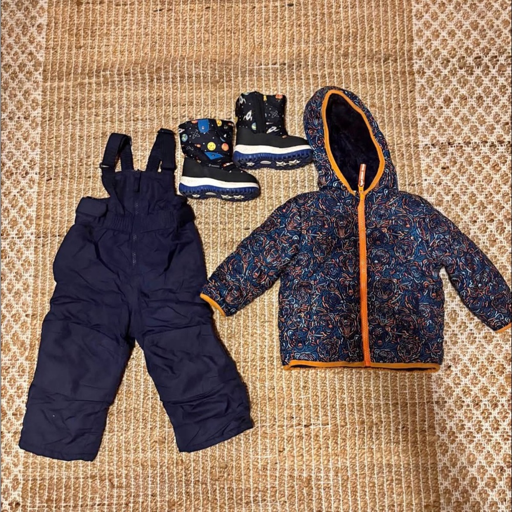 Kids' Blue and Orange Winter Set